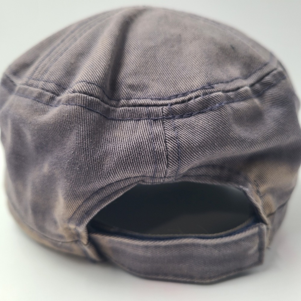 Apple Hat Adjustable Blue Distressed Cadet Military Army Cap Tech Logo Promo Men - Picture 10 of 14